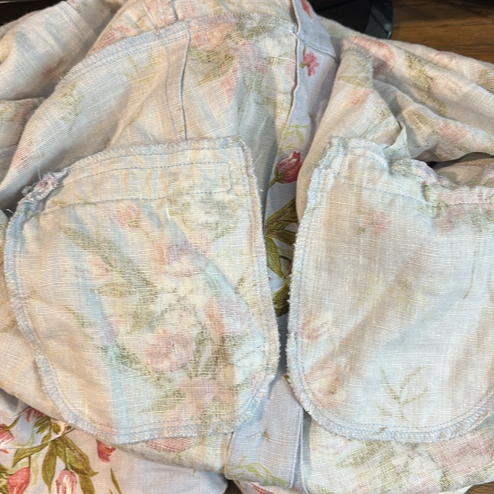 Vintage Lanz of Salzburg Linen Floral Button Down Maxi Dress Size 14 - Picture 13 of 13